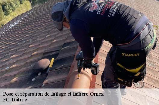 Pose et réparation de faîtage et faîtière  ornex-01210 FC Toiture